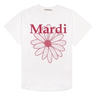 เสื้อยืด MARDI MERCREDI ลายดอกไม้เสื้อยืดสีม่วงขาวลายดอกไม้