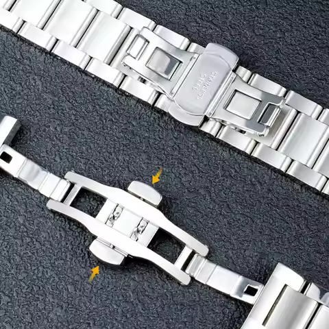 Solid Stainless Steel Watchband for Hamilton Khaki Jazz Field Seiko Butterfly Clasp Men Bracelet Met
