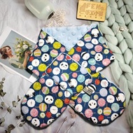 日本棉布深藍熊貓棒棒糖手作圍脖-不分年齡圍脖-圍巾-脖圍-短圍巾