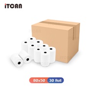 iTCAN กระดาษความร้อน 80x50 mm 50ม้วน บิล ใบเสร็จ กระดาษใบเสร็จ Bill Thermal paper 65gsm กระดาษต่อเนื