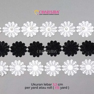 Charisma Embroidered Lace FR AB 3389 - Floral Lace 3.3cm Wide/ Price Per Yard (90cm)