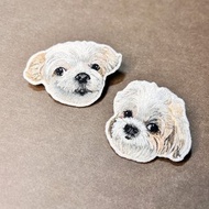 客製化毛孩子手工刺繡別針/布章 寵物大頭 紀念禮物母親節禮物