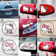 [Zaishang] Kitty Rearview Mirror Car Body Sticker Decoration Scratch Blocking Waterproof Creative Unique Cute Reflective Handle Sticker