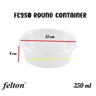 (250ml)Microwavable Round Container FC250 (50set±) 8oz Disposable Plastic Food Container / Felton