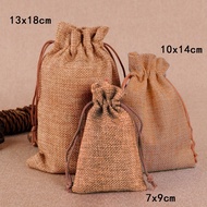 【】Light Coffee Wedding Favor Hessian Burlap  for Jute  Bags Drawstring Pouch