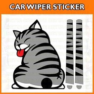 Sticker Wiper Kereta - Cat Wiper Grey Kelabu