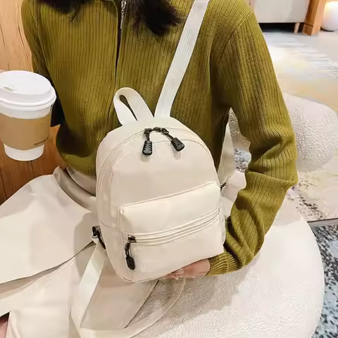 Mini Women's Backpack Trends: Nylon Women's Bags, Small Schoolbags, and White Canvas Backpacks Are F
