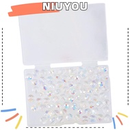 NIUYOU Round Crystal Glass Beads, 10MM Crystal AB Glass Beads, DIY Jewelry Making Round Faceted Irid