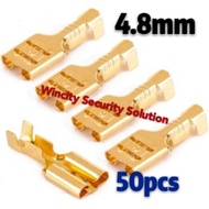 WSS (10pcs)Cable lug 4.8mm Gold plug terminal