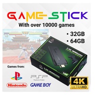 Over 10000 Multiplayer Games with 4K Game Stick with two 2.4G Wireless Controller Gamepad support PS