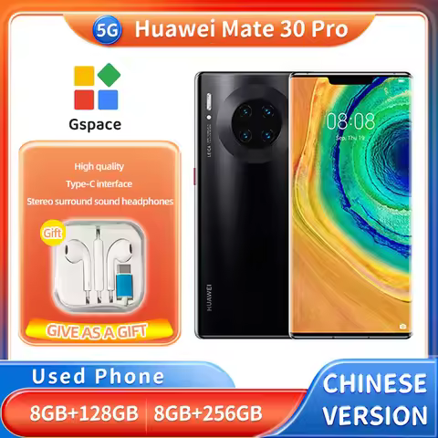 HUAWEI Mate 30 Pro 5g 128GB 256GB ROM 6.53inch 2400x1176px 40MP 4500mAh Battery BSI CMOS 5G DCI-P3 U