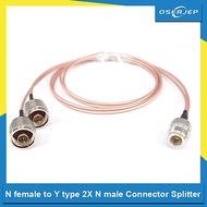 N female to Y type 2X N male Connector Splitter Combiner Cable Pigtail RF Extension RG316 1M Cable