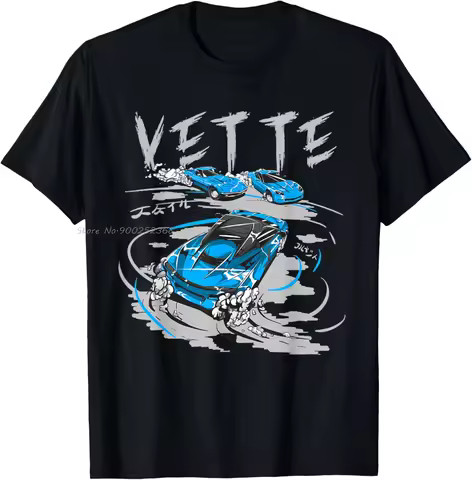 C1 C2 C3 C4 C5 C6 C7 C8 Vette Sport Cars Z06 ZR1 T-Shirt O-neck Tops Tees Oversized Cotton Tshirt Fu