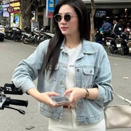 Jacket Demin Flap Bag Modern Dynamic Street Style