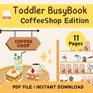 BusyBook – CoffeeShop Edition | 11 Printable Toddler BusyBook | Instant PDF