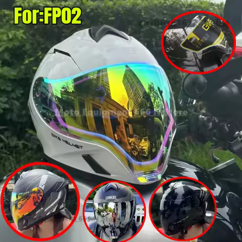 Qike Helmet FP02 Ghost Face Helmet FP02 Silver Plated Blue Day Night Universal Helmet Visors Replace