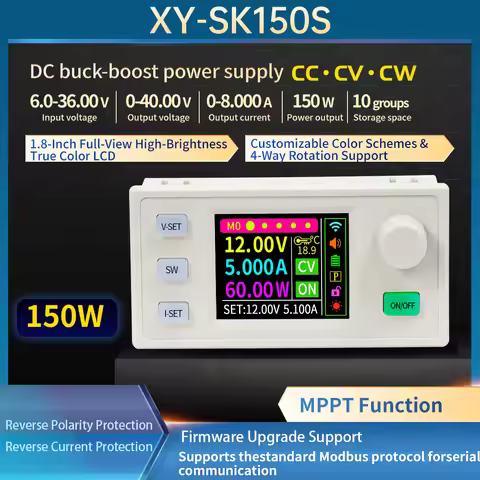 SK120S/SK150S Step-up/Step-down Converters, 120W/150W 6–36V Adjustable Regulated DC Power Supplies, 