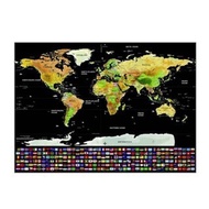 Scratch Off Map Of The World Travel Map Poster Easy Scratching Gold F With Country Flags Poster Home