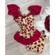 45_68 kg set of chiffon ruffles sleeves and mango loose pants