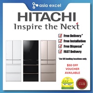 HITACHI R-HW610NS 463L CRYSTAL BLACK/CRYSTAL WHITE/CRYSTAL CHAMPAGNE MULTI-DOOR REFRIGERATOR