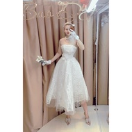 váy cưới đi bàn khung croset