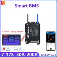 Daly Smart BMS With 4.3LCD polegadas UART 7S 8S 10S 12S 13S 14S 15S 16S 17S BMS 30A 40A 60A 80A 100A