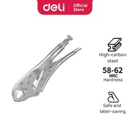 Deli Tools DL2001 Curved Jaw Locking Pliers 10" 58-62 HRC Hardness