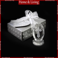 AOTO Wedding Favor Crystal Crossed Standing Baby Christening Gifts Baby Shower Favor