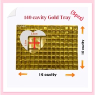 ( 5 PCS / SET ) Gold Cheese Tart Fruit Tart Tray - 140 Cavity Mini Tart Tray 3.5 cm Chocolate Tray
