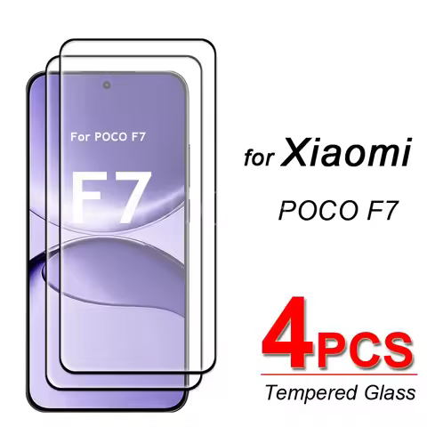 4 Pcs Glass For Xiaomi POCO F7 Glass POCO F7 Tempered Film HD Full Glue Screen Protector Film POCO F