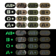 [Custom Velcro patch] HK IR reflective A+ B+ AB+ O+ mini blood type 5*2.5CM first aid tactics 3D  Ve