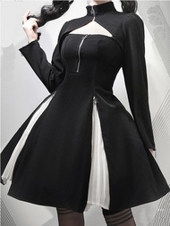 ชุดเดรส Lolita Gothic Style Sweet Cool ชุดกระโปรงสั้น JSK ชุดกระโปรงสั้นสำหรับผู้หญิงในฤดูใบไม้ร่วง