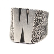 成色極佳 ▼ GUCCI 阿拉伯風格字母 W 戒指 AG925 銀戒指 XL 號 (JP23) 重量 27.86 克 男士配件