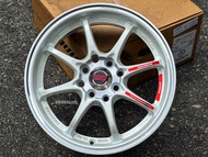 New Car Sport Rim Thailand RAYS CE28 Wheels 15x6.5J 8x100/114.3 ET40 Pearl White + CPLP - READY STOC