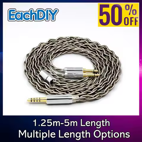 Pure Palladium 99% Silver Gold Graphene Earphone Cable For Hifiman Sundara Ananda HE1000se V2 HE6se 