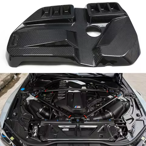 For BMW M2 G87 M3 G80 M4 G82 Genuine Dry Carbon Fiber Engine Cover Replacement Engine Bay Trim Set B