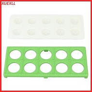 XUEXII Ravioli Maker Press, Aluminum Alloy ABS Green Silver Ravioli Mold, Durable Practical 10 Holes