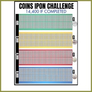 ۩ ◿ ✙ Ipon Chart Guide Sticker Label Peso Sense Ipon Challenge & 1 Bill