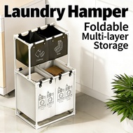 Basket Laundry With Stand Laundry Hamper Storage Basket Laundry 2/3layers Clean