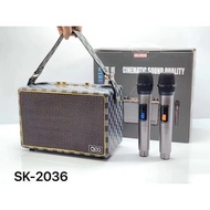 K Microphone Convenient Wireless Song sk-2036 Portable Song Audio Microphone Bluetooth Dual K Subwoo