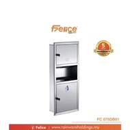 FC 075DB01 : S/Steel 304 embedded dark mounted two-in-a with garbage can wiping hands carton box rac
