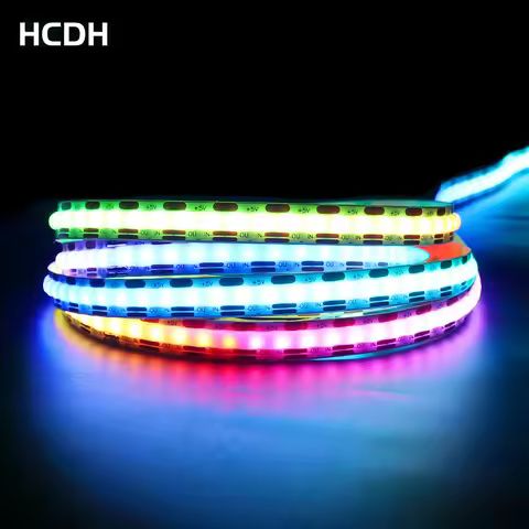 5V Pixel COB LED Strip For Room Decoration WS2812B Addressable RGB SPI 160Pixel/m 10mm 5V Dream Colo