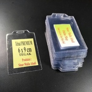 plastik name tag 6 x 9 tegak tebal premium / kantong id card kartu