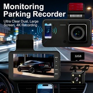 4K Screen Parking Monitor 4 Inch Rear Recording Wide Night Dash Cam Vision 32GB Loop