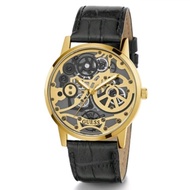 jam tangan pria original GUESS GW0570G1 GOLD BLACK LEATHER