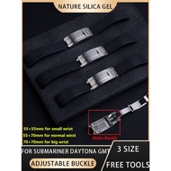 20mm 21mm  22mm Ajustment Clasp Watchband Rubber  Watch Strap For Rolex OYSTERFLEX Submariner Dayton