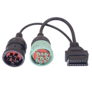 9pin J1939 xe tải y-cáp để OBD2 16pin Bộ chuyển đổi đầu cái j1708 6pin Bộ chia cáp