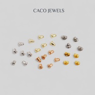 CACO Earring Backing Stoppers (One Pair) Silver Gold Rose Gold