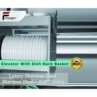 "Luxury Stainless Steel" Elevator With Dish Rack Basket POB QD60SS/POB QD80SS