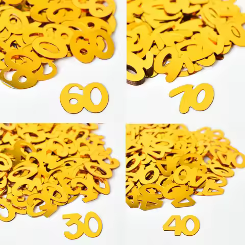 30 40 50 Years Confetti Birthday Party Decoration Gold 60 70 Number Confetti Adults 40 50Years Birth